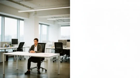 Entrepreneur analysant des graphiques financiers sur plusieurs écrans dans un bureau moderne lumineux