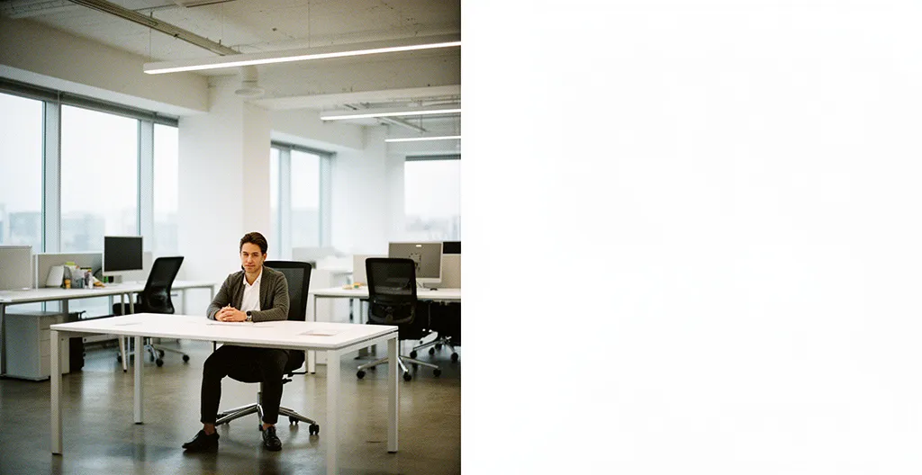 Entrepreneur analysant des graphiques financiers sur plusieurs écrans dans un bureau moderne lumineux