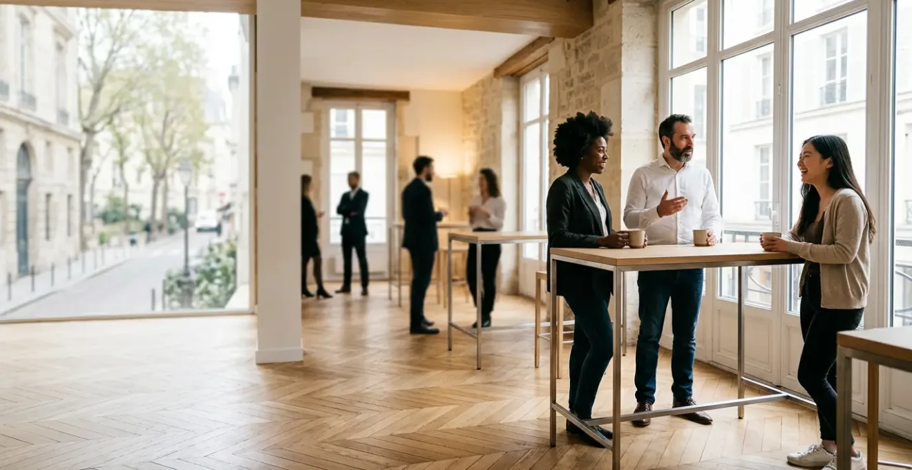 Professionnels créant des connexions d'affaires lors d'un événement networking
