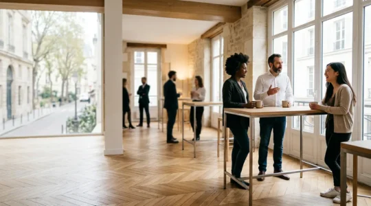 Professionnels créant des connexions d'affaires lors d'un événement networking