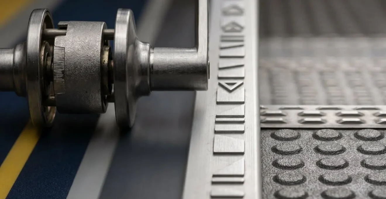 Détail d'une entrée d'atelier avec rampe d'accès et largeur de porte conforme aux normes PMR