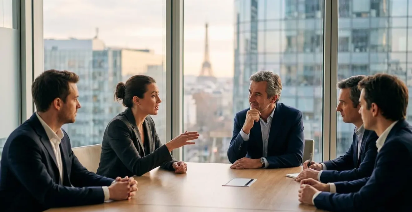 Réunion d'investisseurs analysant un projet de levée de fonds en SAS